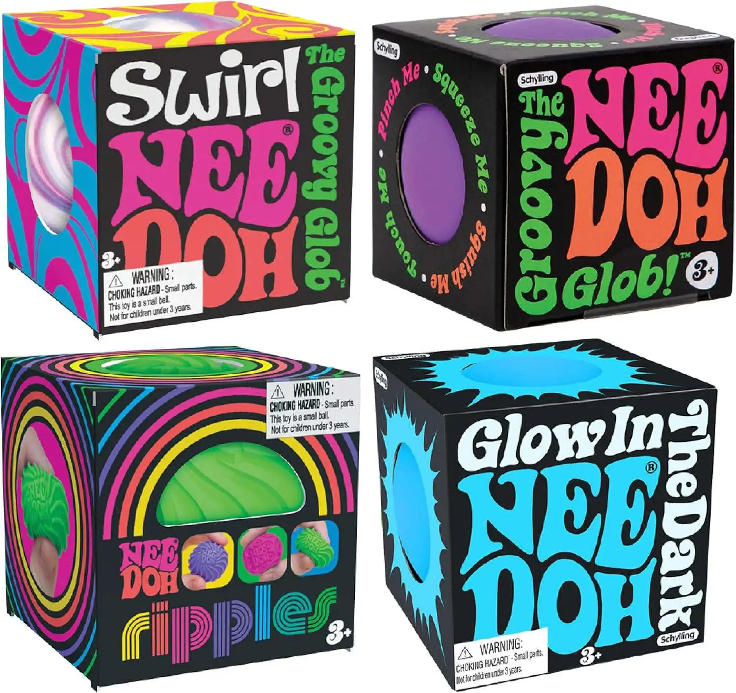 NeeDoh Teenie Ripples Glow In The Dark Swirl Original 1 5 Set Of 4 NeeDoh Teenie Ripples Glow In The Dark Swirl Original 1 5 Set Of 4