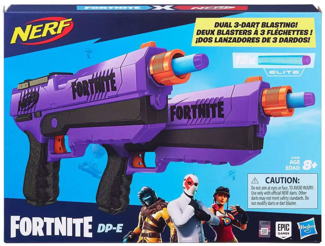 NERF Fortnite DP-E Exclusive Dart Blaster Toy Dual 3-Dart Blasting Hasbro  Toys - ToyWiz