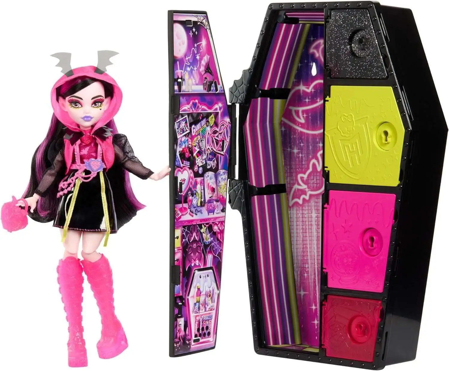 ​Monster High Doll and Fashion Set, Twyla Doll, Skulltimate Secrets: Neon  Frights, Dress-Up Locker with 19+ Surprises​