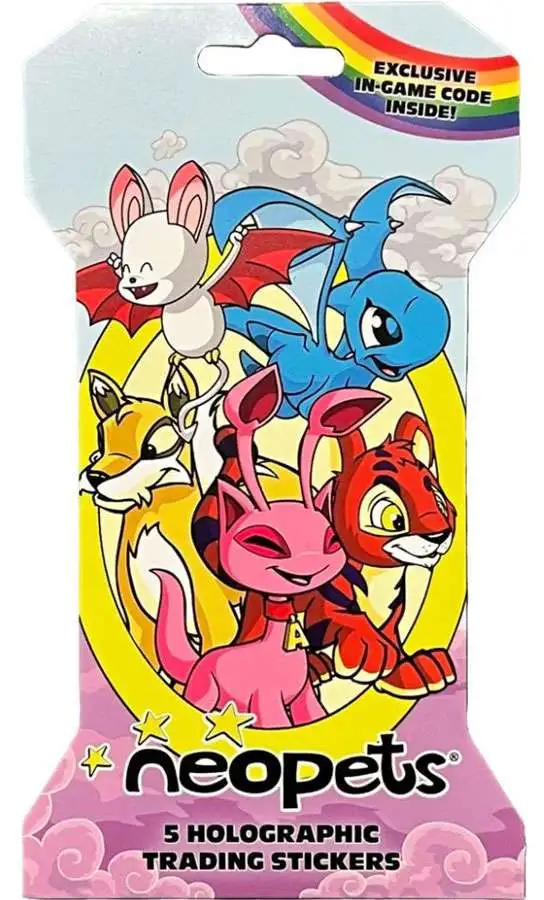Neopets Trading Card Sticker Pack [5 Holographic Trading Stickers]