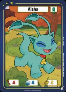 Neopets Battledome Trading Card Game Defenders of Neopia Common Aisha #002 [Blue]