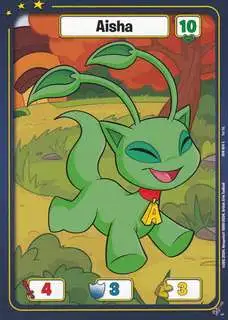 Neopets Battledome Trading Card Game Defenders of Neopia Common Aisha #004 [Green FOIL]