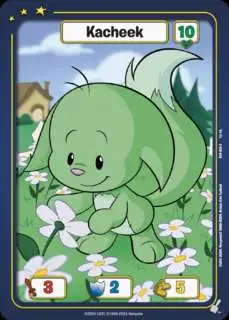 Neopets Battledome Trading Card Game Defenders of Neopia Common Kacheek #028 [Green FOIL]