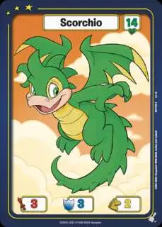 Neopets Battledome Trading Card Game Defenders of Neopia Common Scorchio #056 [Green FOIL]