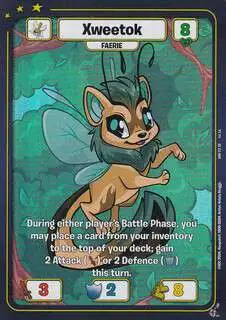 Neopets Battledome Trading Card Game Defenders of Neopia Super Rare Xweetok #117 [Faerie]