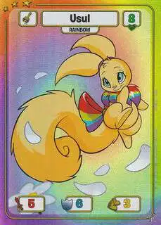 Neopets Battledome Trading Card Game Defenders of Neopia Rainbow Rare Usul #137 [Rainbow FOIL]