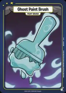 Neopets Battledome Trading Card Game Defenders of Neopia Super Rare Ghost Paint Brush #143