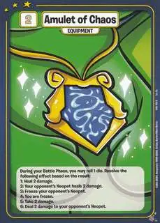 Neopets Battledome Trading Card Game Defenders of Neopia Rare Amulet of Chaos #198