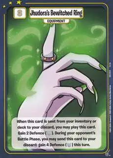 Neopets Battledome Trading Card Game Defenders of Neopia Rare Jhudora's Bewitched Ring #210