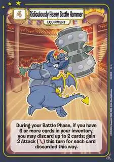 Neopets Battledome Trading Card Game Defenders of Neopia Rare Ridiculously Heavy Battle Hammer #220