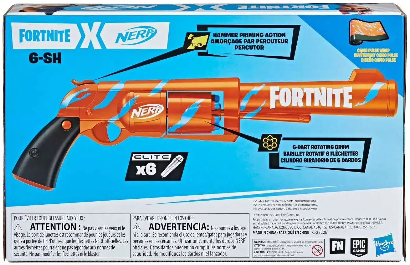 vertel het me mineraal Vervoer NERF Fortnite 6-SH Dart Blaster Toy Hasbro Toys - ToyWiz