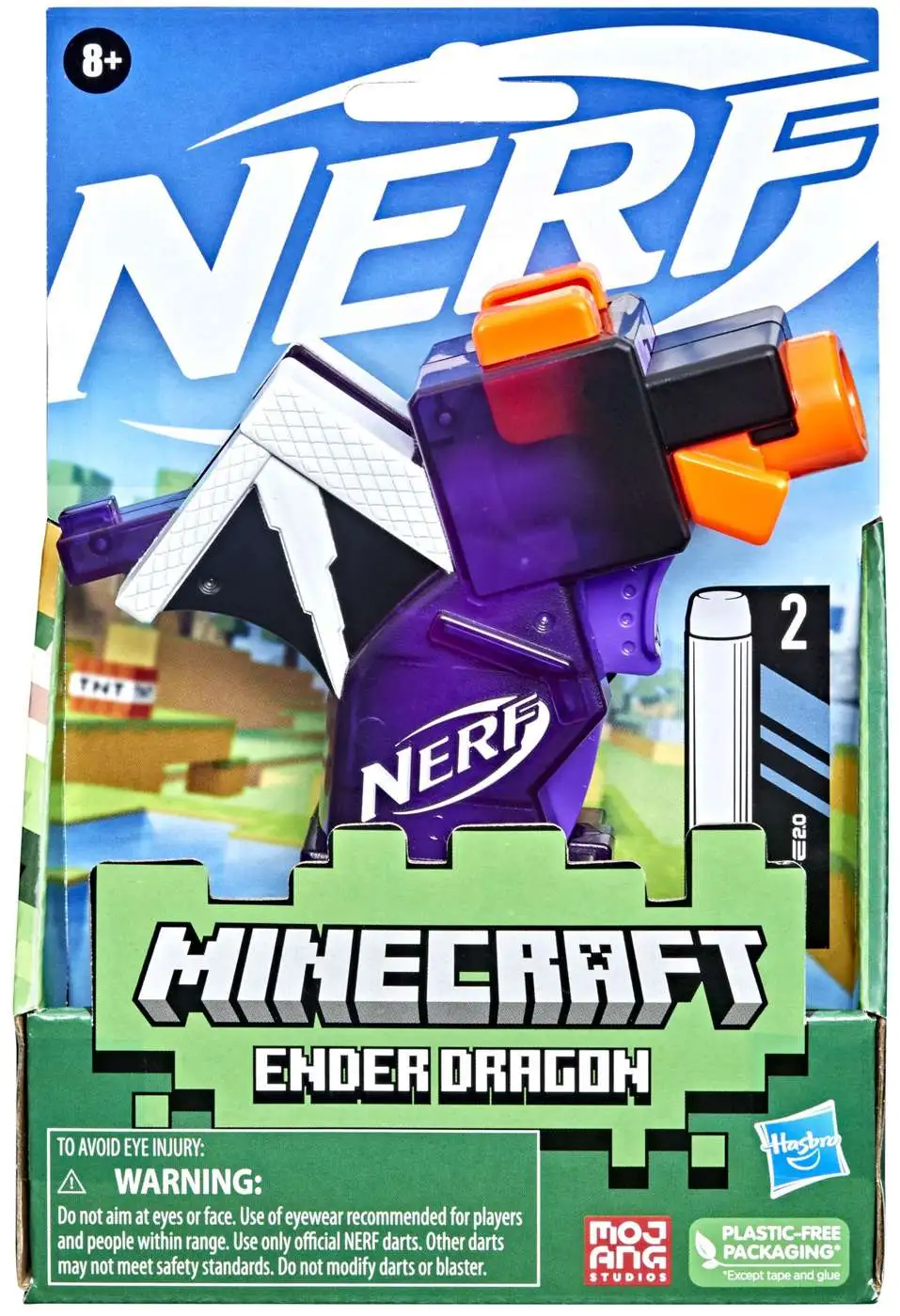 Nerf MicroShots Minecraft Chicken Blaster, Includes 2 Nerf Elite
