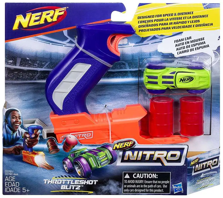 NERF Nitro Throttleshot Launcher Green Blue Hasbro Toys - ToyWiz