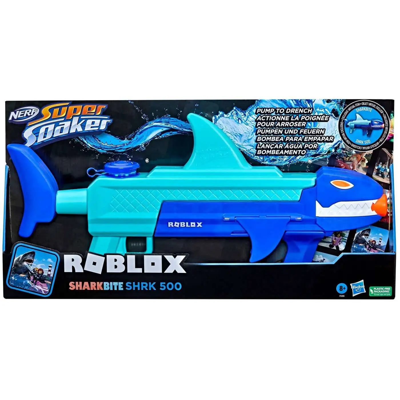 Roblox Super Soaker Sharkbite SHRK 500 Exclusive Water Blaster Hasbro -  ToyWiz