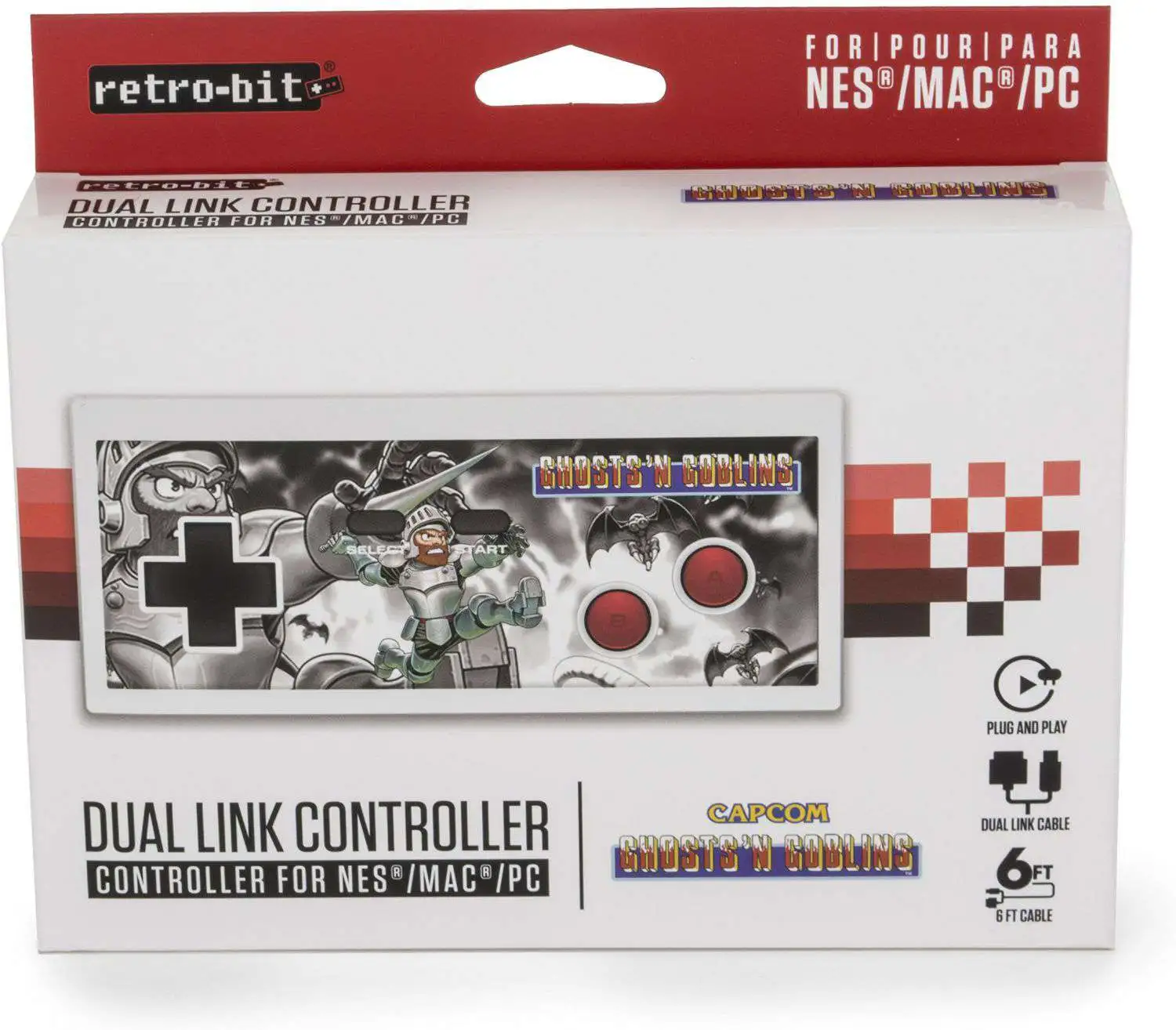 Retro-Bit NES Style Ghost N Goblins Video Game Controller [PC USB Dual Link]