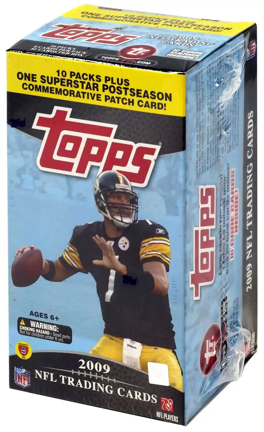 NFL Topps 2009 Football Trading Card BLASTER Box [10 Packs + Patch Card]