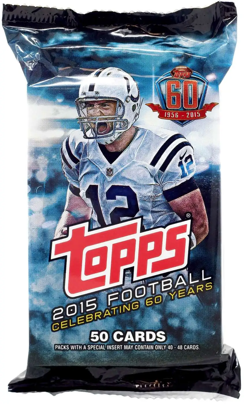 NFL Topps 2015 Football Trading Card JUMBO HOBBY Pack 50 Cards - ToyWiz