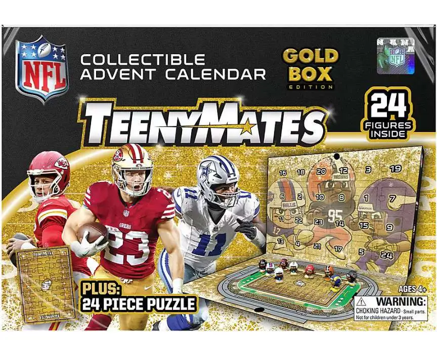 NFL TeenyMates 2025 Football Gold Box Edition Exclusive Advent Calendar [24 Figures]