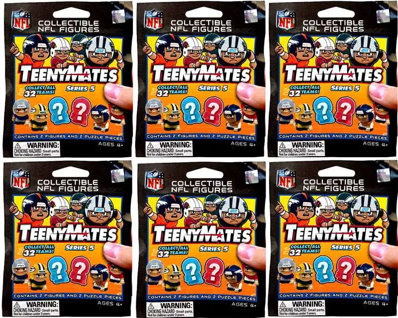 NFL TeenyMates Football Series 5 Linemen LOT of 6 Mystery Packs