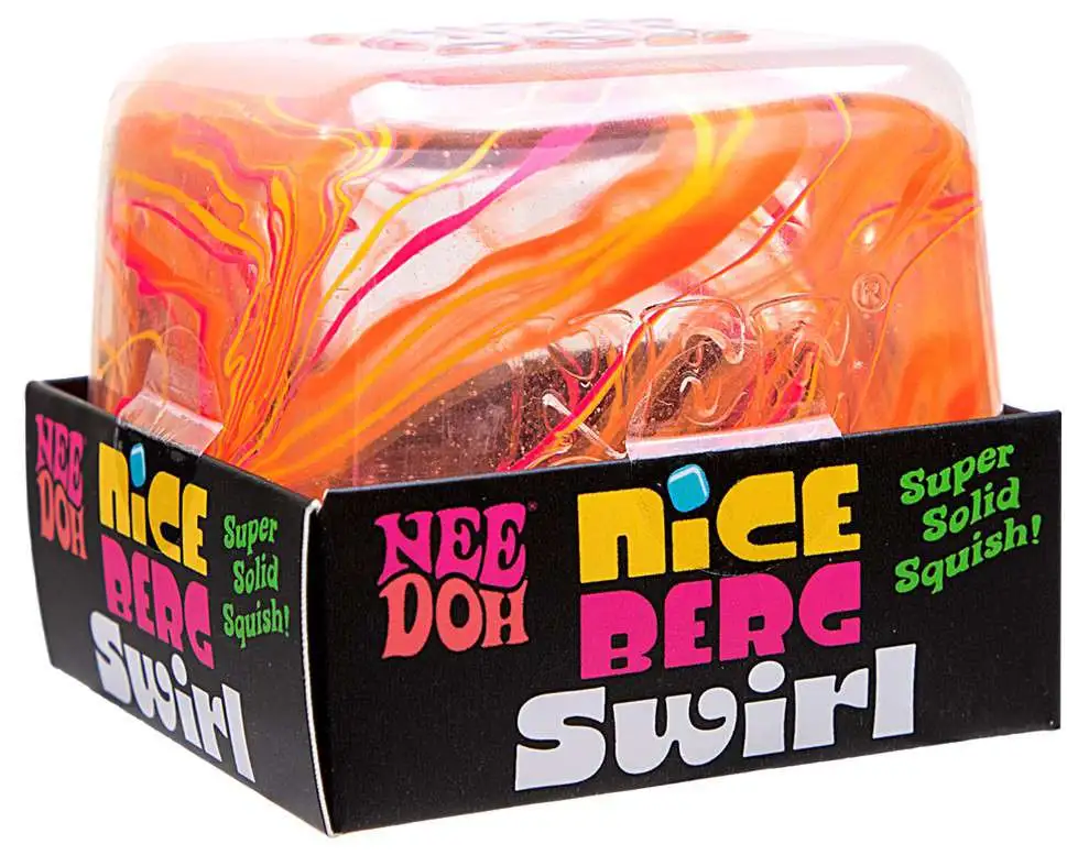 NeeDoh Nice Berg Swirl 3-Inch Stress Ball [1 RANDOM Color! Larger "Nice Cube"!]
