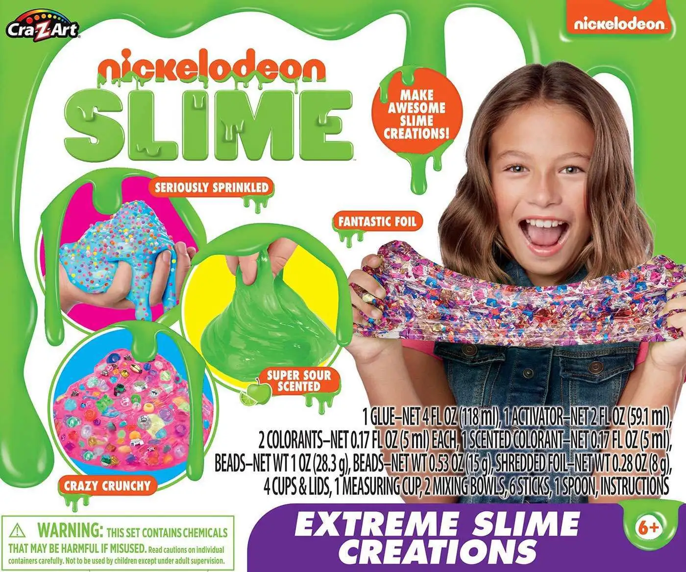 Cra-Z-Art Nickelodeon Slime Kit, Multicolor Glitter Scented, Ages 6 and up  