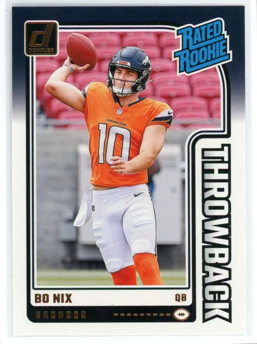 NFL 2024 Panini Donruss Football Rated Rookies Throwback Bo Nix #46 [Rookie]