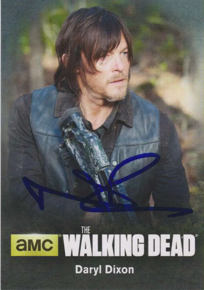 The Walking Dead Topps Daryl Signed by Norman Reedus C02 Autograph Card ...