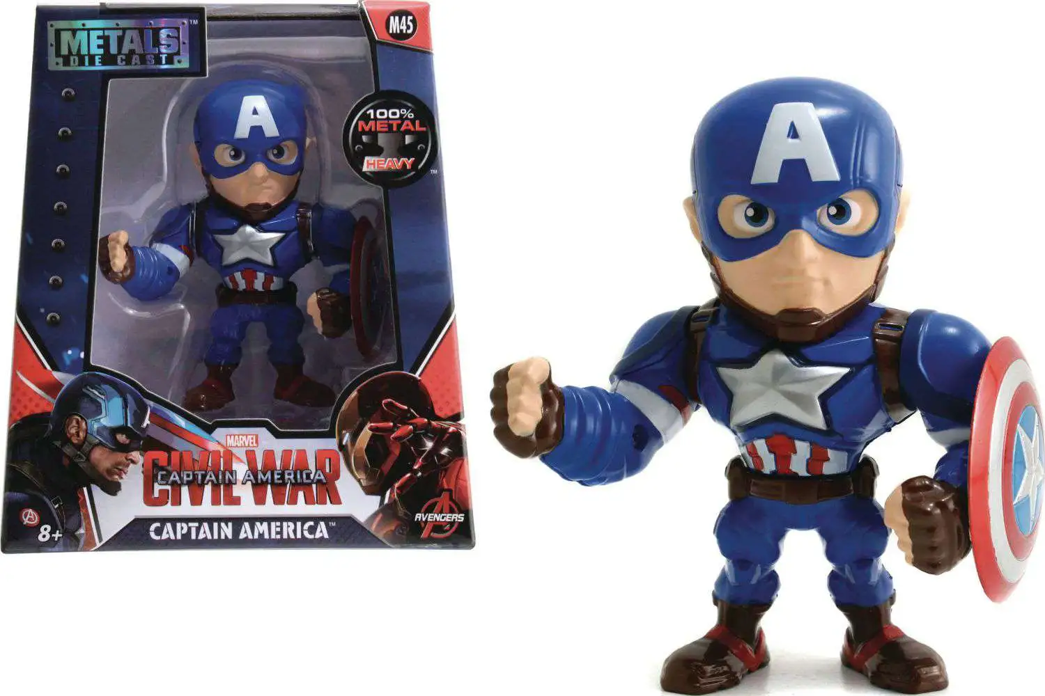 Marvel Civil War Metals Captain America Action Figure [4"]