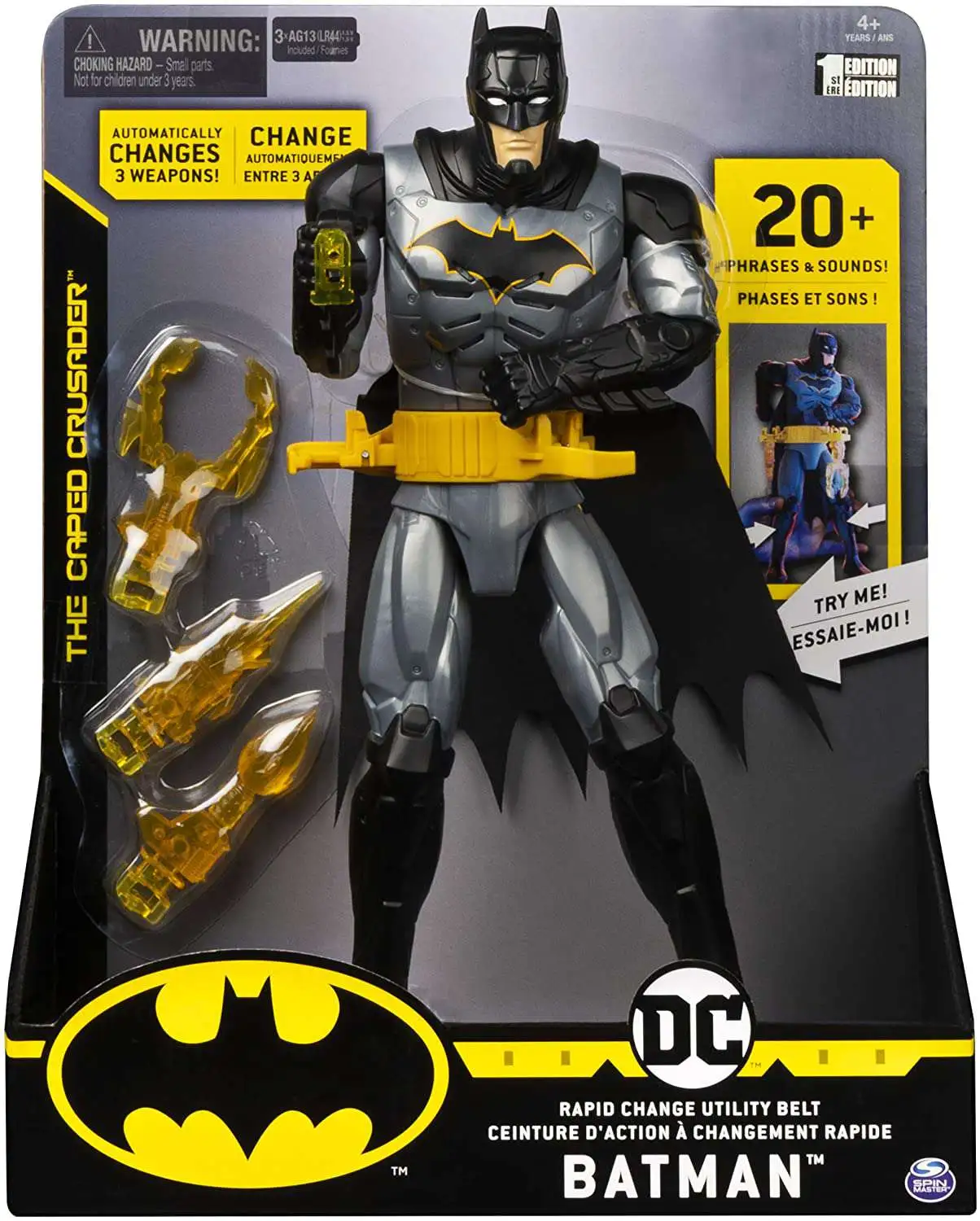 DC Spinmaster The Caped Crusader 4 Inch Batman Armored Suit 1st Edition for sale online 