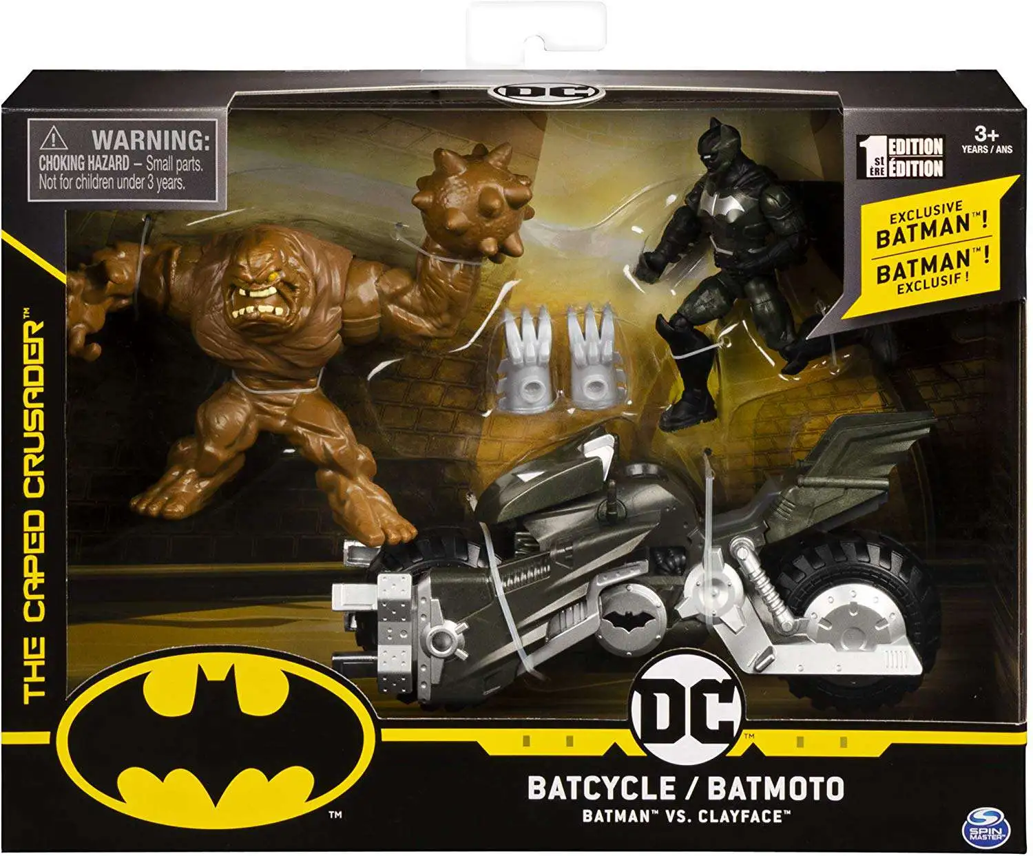 DC Batcycle Batman VS Clayface The Caped Crusader 1st Edition Spinmaster for sale online 