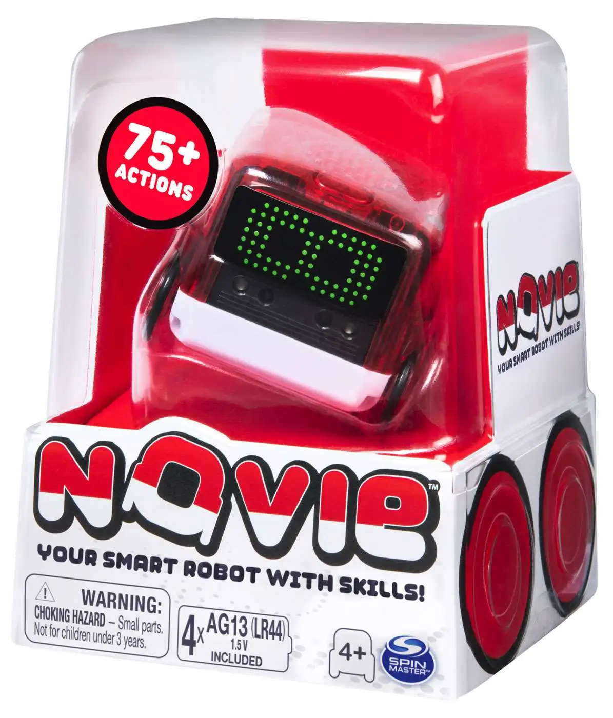 Novie Interactive Smart Robot for Kids w/ Over 75 Actions & Learn 12 Tricks Red 