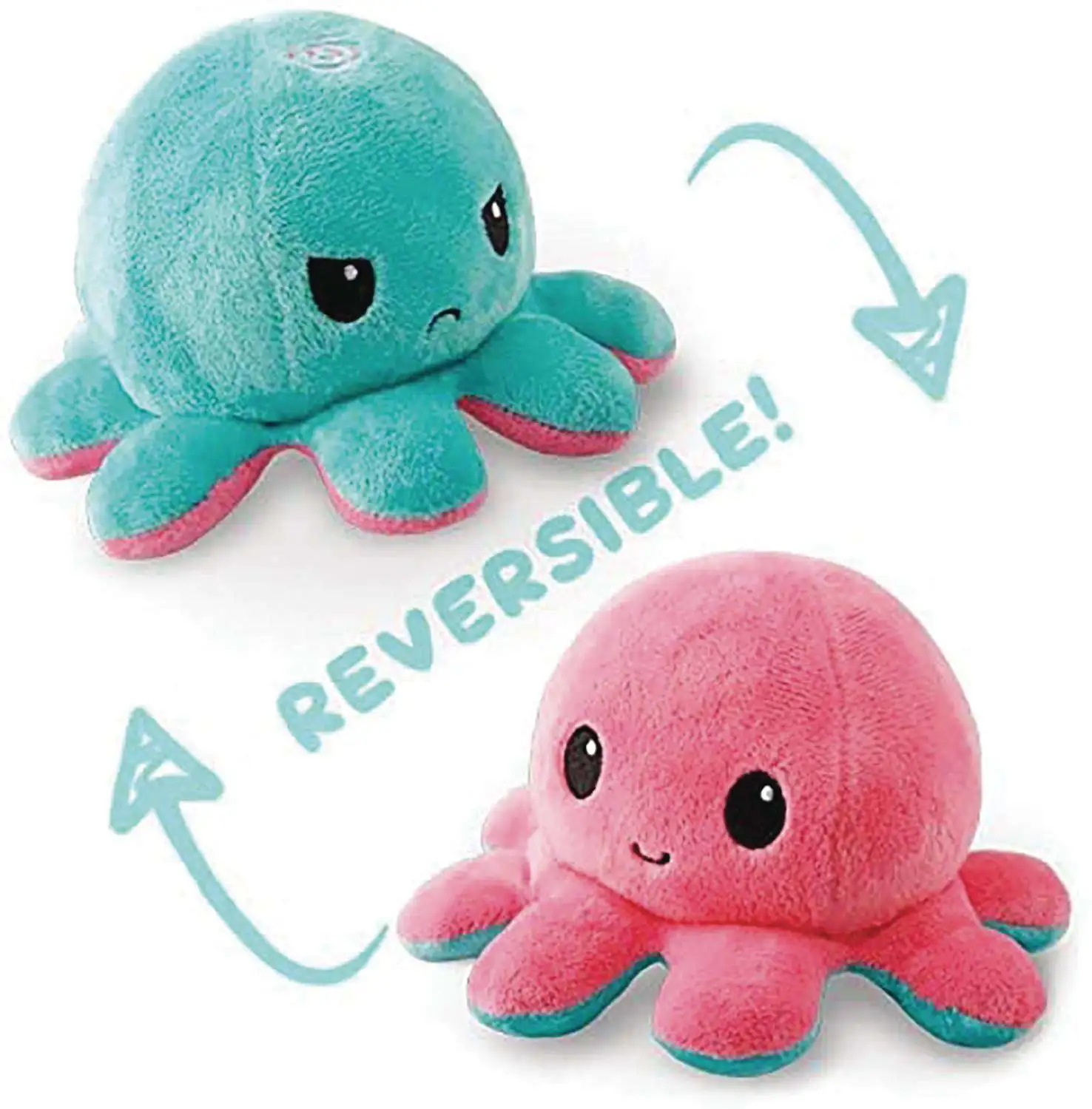 Octopus 6.5-Inch Mini Reversable Plush [Light Blue to Light Pink]