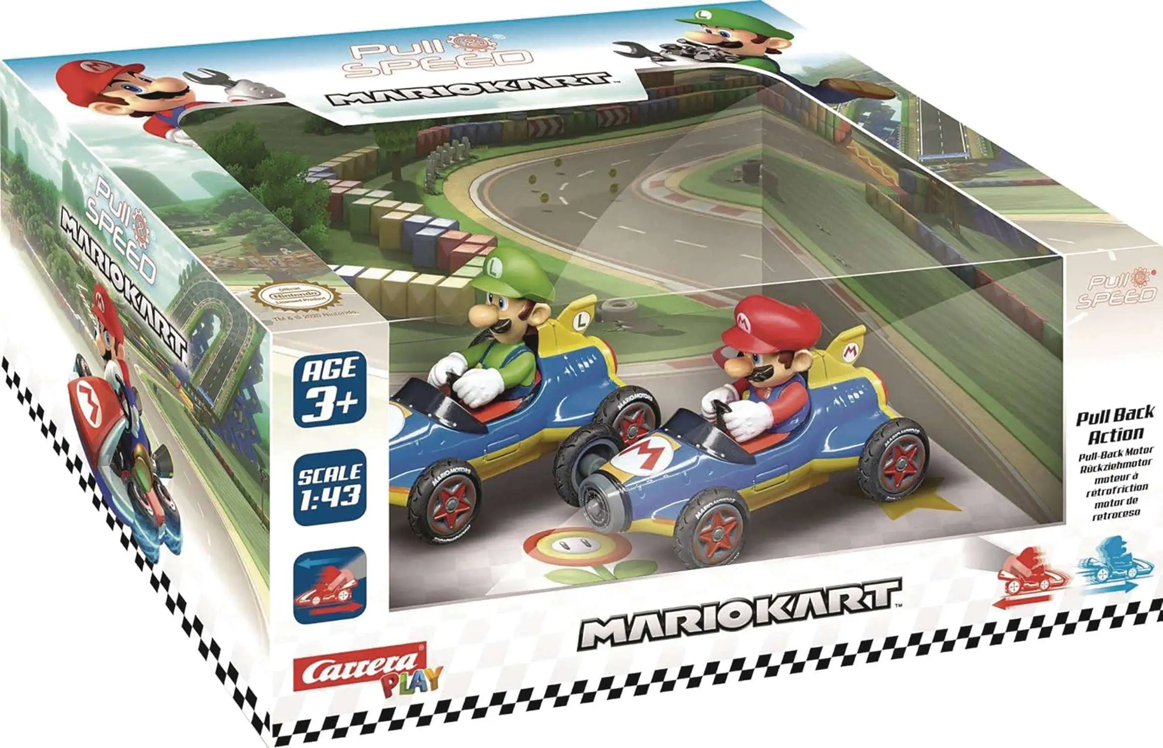 Super Mario Bros. Mario Kart Mario & Luigi Pull & Speed 2-Pack (Pre-Order ships September)