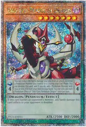 YuGiOh Trading Card Game 25th Anniversary Quarter Century Secret Rare Odd-Eyes Pendulum Dragon TN23-EN011