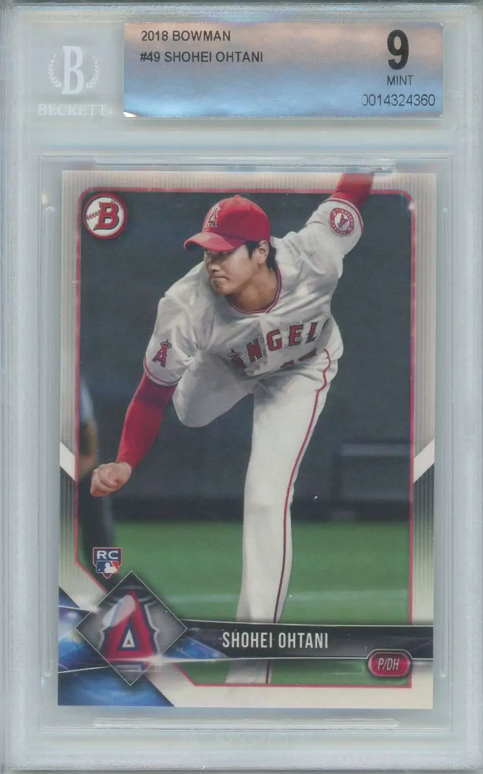 MLB 2018 Bowman Single Card Shohei Ohtani 49 Rookie Beckett BGS 9