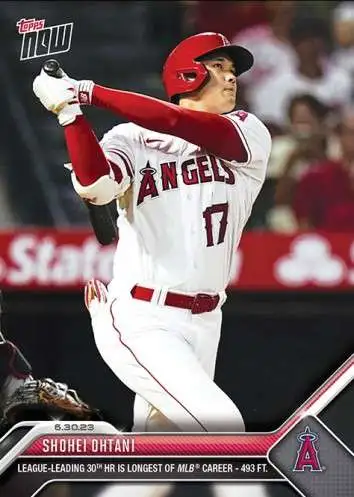 MLB Los Angeles Angels 2023 NOW Baseball Shohei Ohtani Exclusive #517 [League-Leading 30th HR is Longest of Carer - 493 FT]