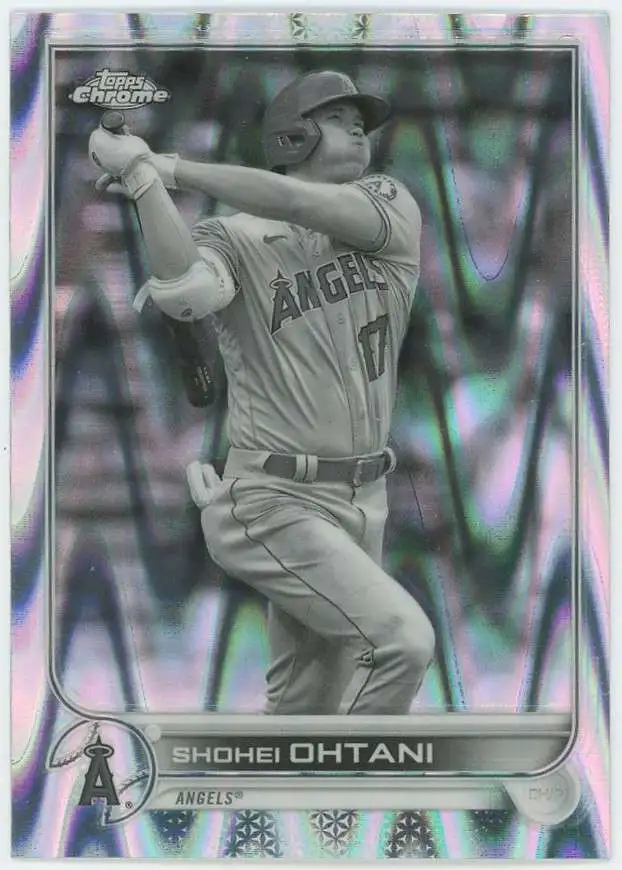 大谷翔平  BLACK REFRACTOR - 2022 Topps MLB 2022 Topps Chrome Single Card Black White Raywave
