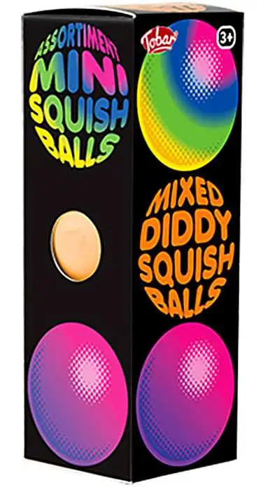 Scrunchems Mixed Diddy Squish Balls Sensory Stress Toy 3-Pack [3 RANDOM Colors]