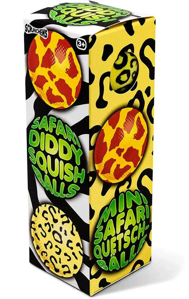 Scrunchems Safari Diddy Squish Balls Sensory Stress Toy 3-Pack