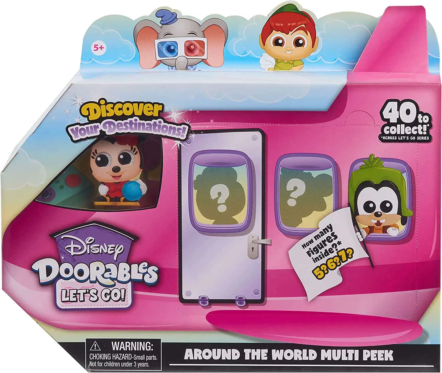 Disney Doorables Around the World Series 1 MULTI Peek Mystery Pack [5, 6 OR 7 RANDOM Figures, Damaged Package]
