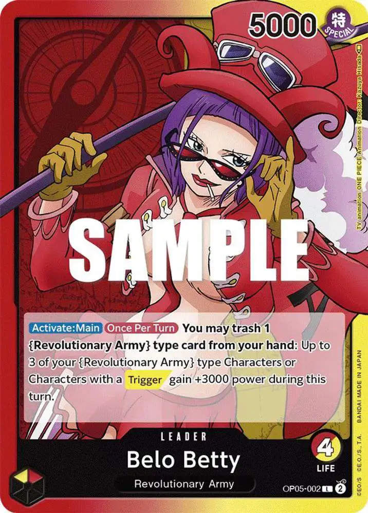One Piece Trading Card Game Awakening of the New Era Leader Belo Betty OP05-002