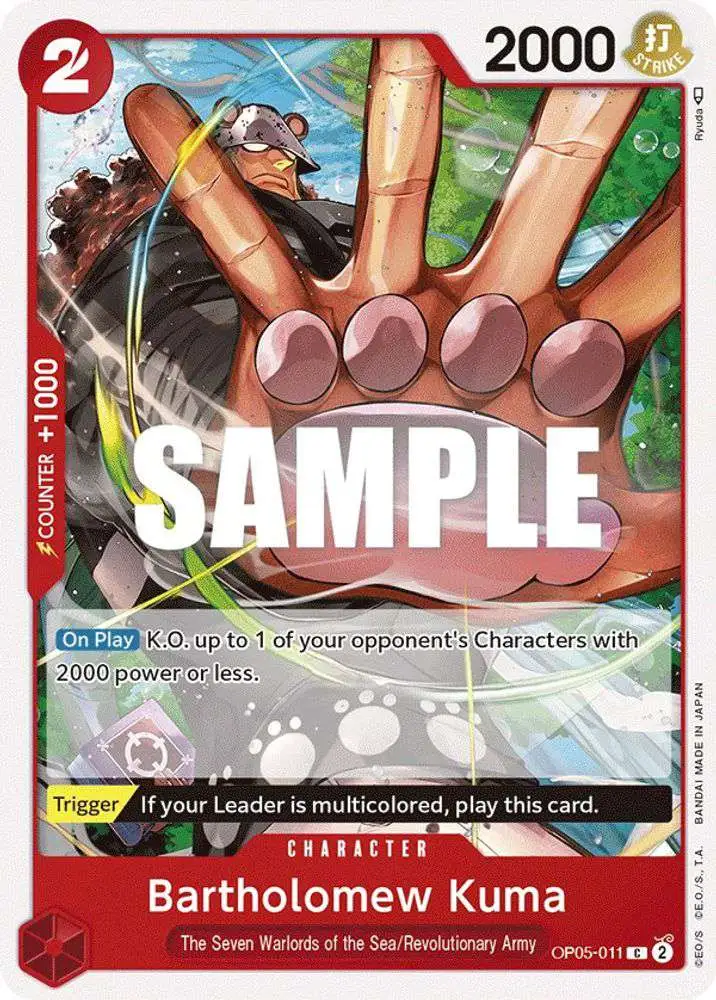 One Piece Trading Card Game Awakening of the New Era Common Bartholomew Kuma OP05-011