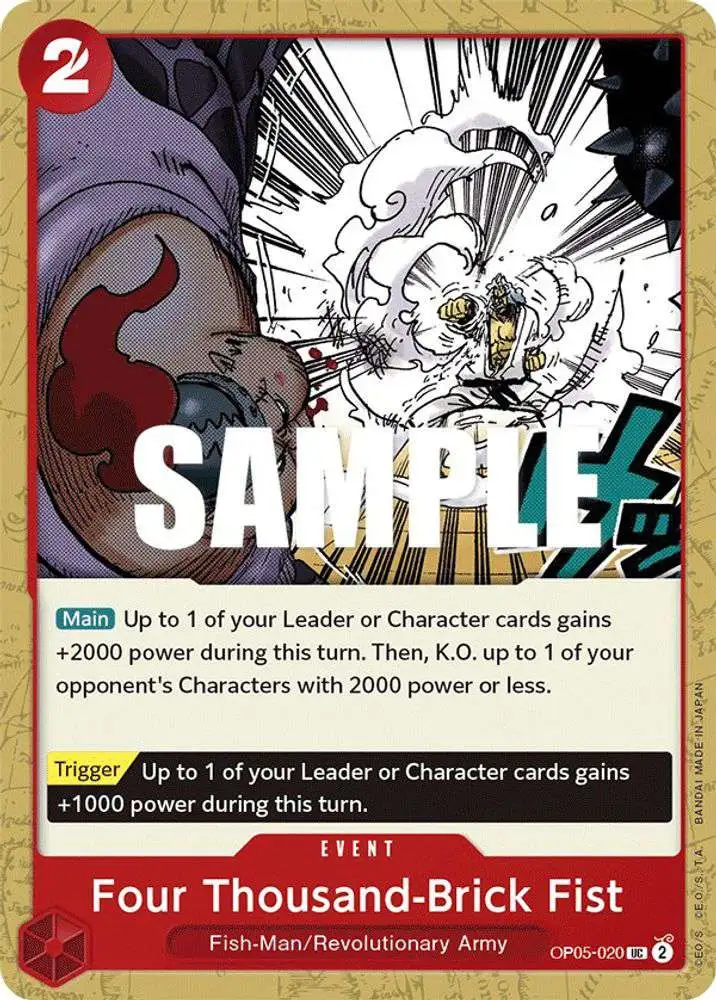 One Piece Trading Card Game Awakening of the New Era Uncommon Four Thousand-Brick Fist OP05-020