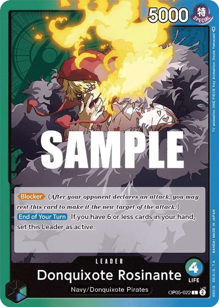 One Piece Trading Card Game Awakening of the New Era Leader Donquixote Rosinante OP05-022