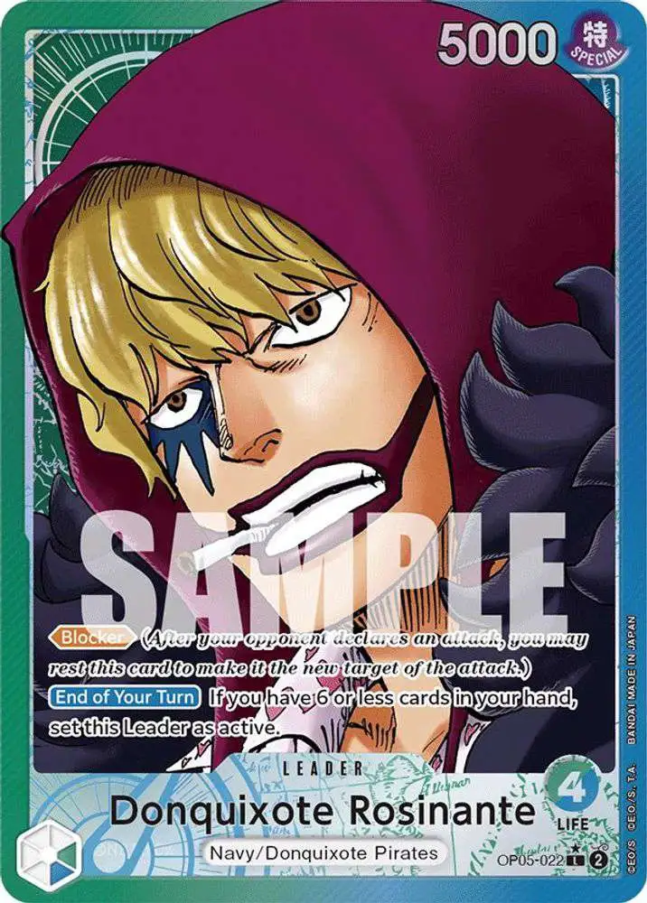 One Piece Trading Card Game Awakening of the New Era Single Card Leader  Donquixote Rosinante OP05-022 Alternate Art - ToyWiz