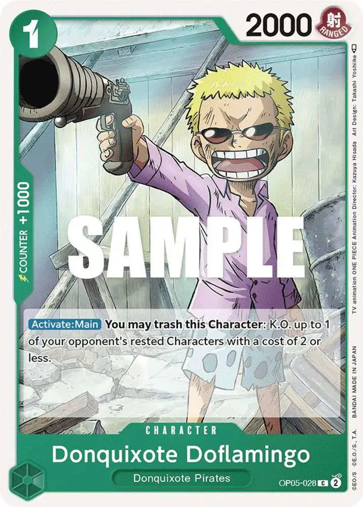 One Piece Trading Card Game Awakening of the New Era Common Donquixote Doflamingo OP05-028