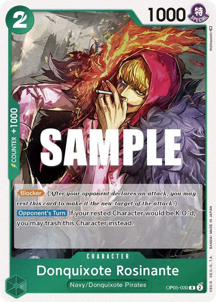 One Piece Trading Card Game Awakening of the New Era Rare Donquixote Rosinante OP05-030