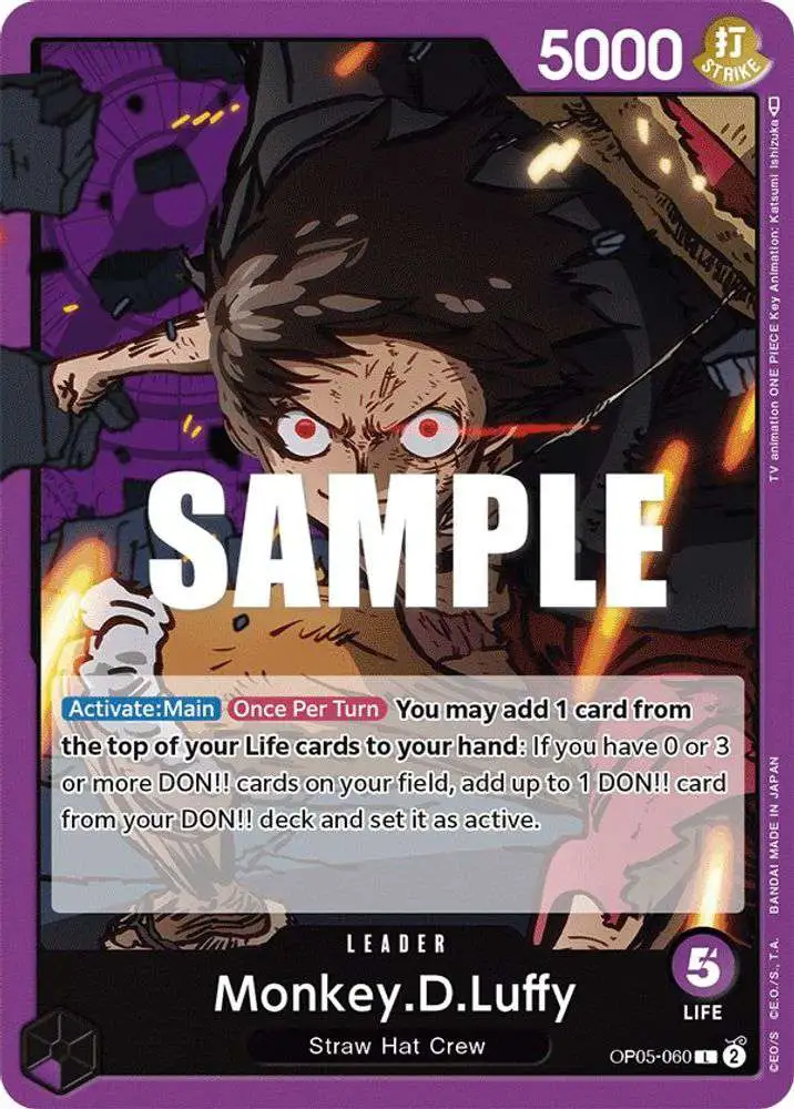 One Piece Trading Card Game Awakening of the New Era Leader Monkey.D.Luffy OP05-060
