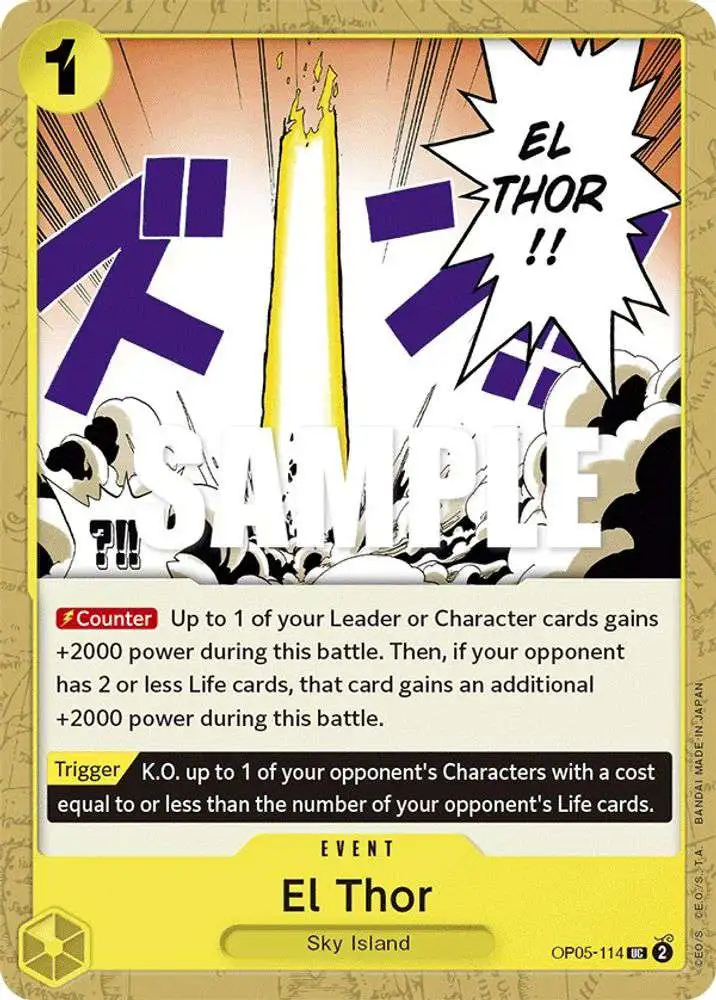 One Piece Trading Card Game Awakening of the New Era Single Card Uncommon El Thor OP05-114 - ToyWiz One Piece Trading Card Game Awakening of the New Era Single Card Uncommon El Thor OP05-114 - ToyWiz
