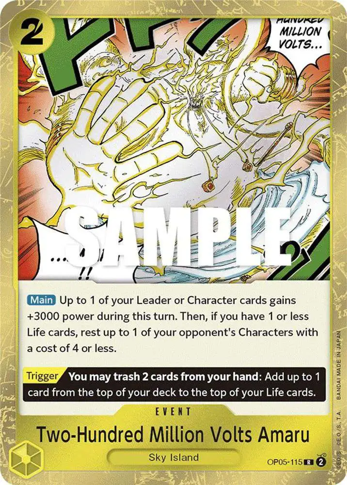 One Piece Trading Card Game Awakening of the New Era Rare Two-Hundred Million Volts Amaru OP05-115